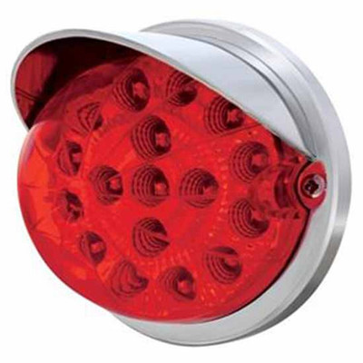 17 LED Watermelon Clear Reflector Flush Mount Kit With Visor - Red LEDRed Lens Replacement