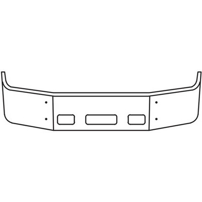 20 Inch Chrome Wrap Around Bumper 10 Gauge W Tow Vent Holes For Peterbilt 387 SBA Replacement