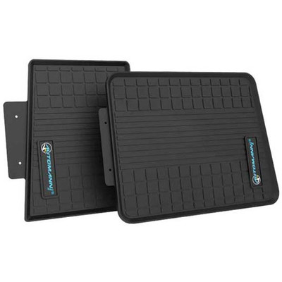 Black Floor Mat Set W Grooved Design AND Channeled Edges For Peterbilt 2004 to 2007 - 357 378 379 Replacement