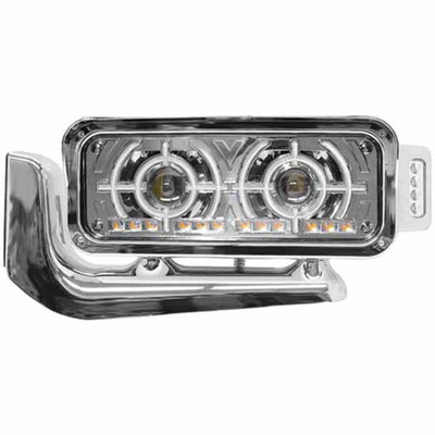 Chrome Projector LED Headlight Assembly Driver Side 357 378 379