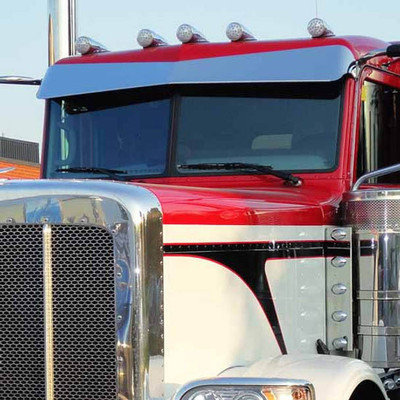 8 x 5 Aluminum Mighty Wicked Visor - Side Mount For Peterbilt Ultra Cab Only Replacement