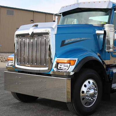 INTERNATIONAL HX520 YEAR 2023 22IN STAINLESS STEEL CLASSIC STYLE BLANK BOXED END STANDARD MOUNT BUMPER Replacement