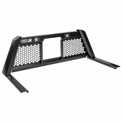 FORD F 350 SUPER DUTY YEAR 2007 SIZE 4 GUARDIAN SMOOTH BLACK ALUMINUM CAB RACK W/ HONEYCOMB MESH WINDOW