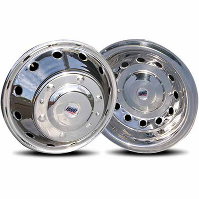 TRANSIT YEAR 2020 6X16IN STAINLESS STEEL SIMULATOR FOR DUAL WHEELS W/ BRAIDED AIR VALVE EXTENSIONS