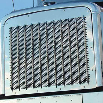 FREIGHTLINER FLD120 SFA YEAR 2009 STAINLESS STEEL PUNCHED GRILLE W/ FREIGHTLIN OVAL HOLES