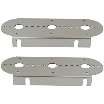 PETERBILT 359 YEAR 1974 15IN SS FRONT AIR CLEANER PANELS W/ RADIUS ENDS 6 WATERMELON LIGHT HOLES