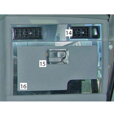 T800 YEAR 2002 STAINLESS STEEL GLOVE BOX LATCH TRIM