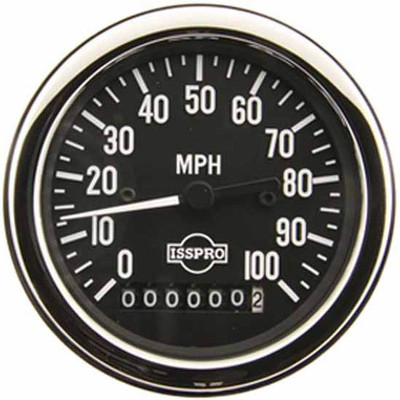 CLASSIC 120 YEAR 2000 3 .375IN ELECTRIC SPEEDOMETER GUAGE 0-100 MPH PROGRAMABLE W/ ODOMETER