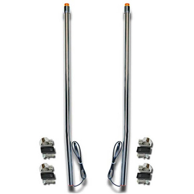 RAM 1500 YEAR 2020 STAINLESS STEEL BUMPER GUIDES W/ AMBER LEDS MOUNT BRACKETS