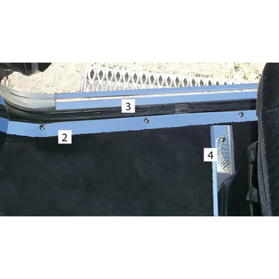 PETERBILT 359 YEAR 1976 STAINLESS STEEL CAB DOOR TO CARPET TRANSITION TRIM