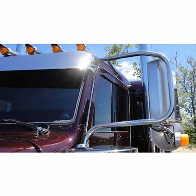 PETERBILT 386 YEAR 2016 FITS MODELS W CAB MOUNTED MIRRORS PAINTABLE SS MIRROR BRACKETS Replacement