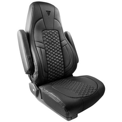 CASCADIA 116 YEAR 2022 HIGH BACK FAUX LEATHER SEAT COVER 33IN W/ BACK POCKET SLEEVE AND BLACK STITCHING