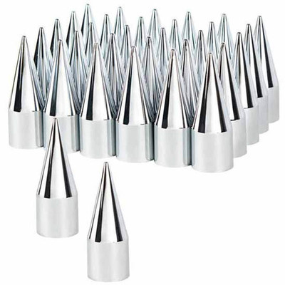 CHEVROLET / CHEVY / CHEVY SILVERADO 2500 YEAR 2004 CHROME SPIKE HUBCAP PUSH ON NUT COVERS BOX OF 32 Replacement
