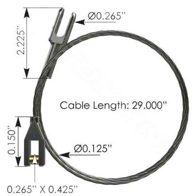 INTERNATIONAL S2100 YEAR 1979 29IN HOOD CABLE Replacement
