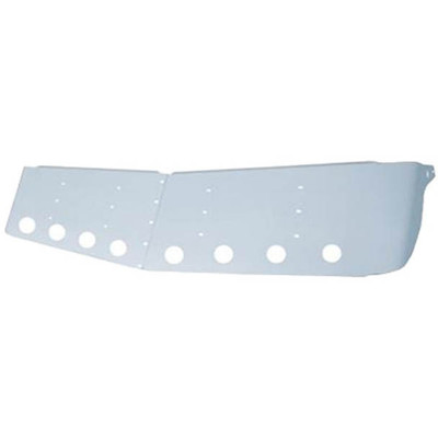 T800 CURVED GLASS YEAR 2003 13.5IN STAINLESS STEEL CURVED DROP VISOR W/ EIGHT 2IN LIGHT CUTOUTS