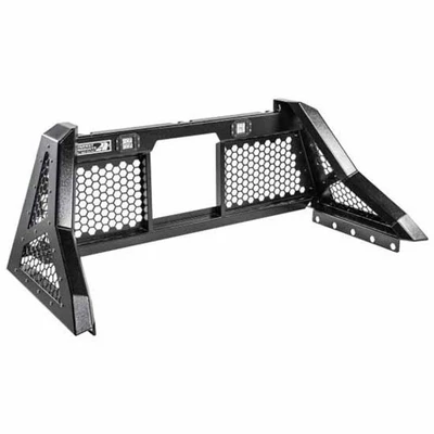 F 350 SUPER DUTY YEAR 2002 SIZE 4 SAVAGE HD SMOOTH BLACK ALUMINUM CAB RACK W/ HONEYCOMB MESH WINDOW