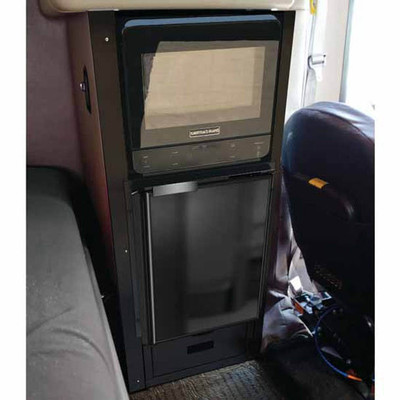 Black One Drawer Cabinet With Refrigerator and Microwave Driver Side Replacement