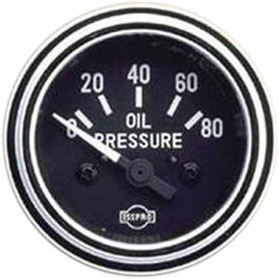 2.0625 Inch Electric Oil Pressure Gauge 0-80 PSI W PA Type Sender Black Face Replacement