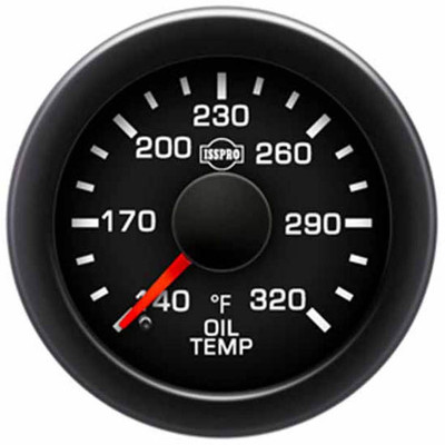 2.0625 Inch Oil Temperature Gauge Kit 140-320F W Black Bezel Black Face Replacement