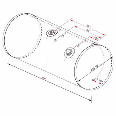 T800 YEAR 2006 120 GALLON REAR FILL FUEL TANK 24.5 X 62 INCH