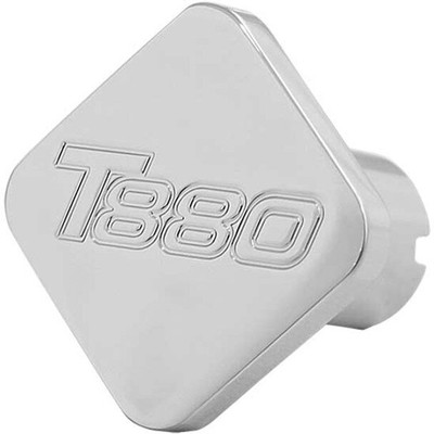 Chrome-Plated Aluminum Square Knob With Kenworth T880 Logo Engraved Replacement
