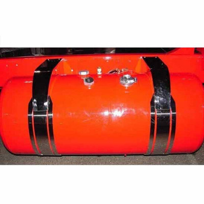 386 YEAR 2023 8 INCH WIDE STAINLESS STEEL SLOTTED FUEL TANK STRAPS 26 INCH TANKS