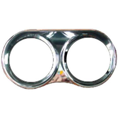 PETERBILT 386 YEAR 2006 CHROME SPEEDOMETER TACHOMETER AND SPEEDOMETER BEZEL WITH VISOR