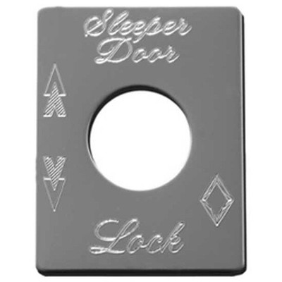 379 YEAR 2004 STAINLESS STEEL SLEEPER DOOR LOCK SWITCH ID PLATE