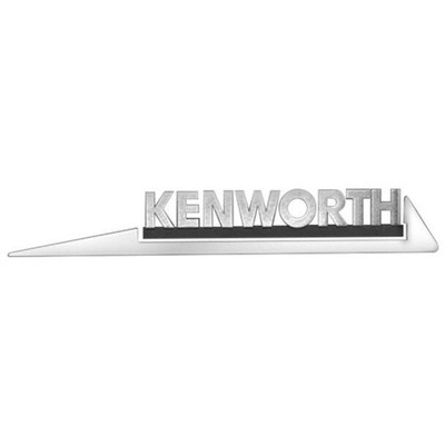 KENWORTH T600 AEROCAB YEAR 1996 MIRROR FINISH 304 STAINLESS STEEL SLASH HOOD EMBLEM TRIM
