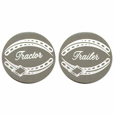 375 YEAR 1992 STAINLESS STEEL ENGRAVED TRACTOR AND TRAILER INSERT PLATES
