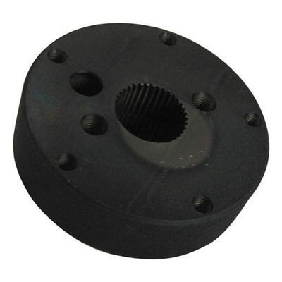 WCM YEAR 1985 BLACK 5 HOLE STEERING WHEEL HUB ADAPTER PACCAR 1 INCH DIA. SHAFT AND 36 COUNT SPLINE