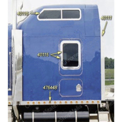 T800 CURVED GLASS YEAR 2009 SS REAR VERTICAL SLEEPER TRIM