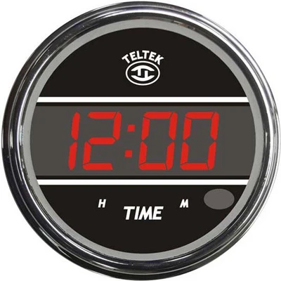 389 YEAR 2023 RED DIGITAL CLOCK WITH CHROME BEZEL