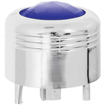 Chrome Plastic AC Knob W Blue Jewel For Peterbilt Replacement
