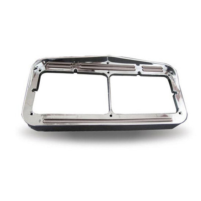 KENWORTH T600 YEAR 1991 DUAL RECTANGLE HEADLIGHT BEZEL WITH FLATLINE LED AMBER MARKER TO BLUE AUXILIARY