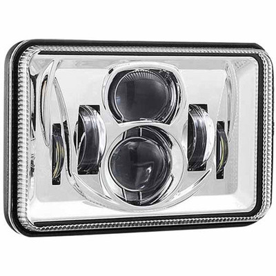 KENWORTH T600 AEROCAB YEAR 1997 4 X 6 INCH 11 DIODE HIGH BEAM LED PROJECTOR HEADLIGHT W/ 6 DIODE LOW BEAM Replacement