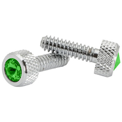 PETERBILT 330 YEAR 1997 SMALL CHROME DASH SCREWS WITH GREEN JEWEL