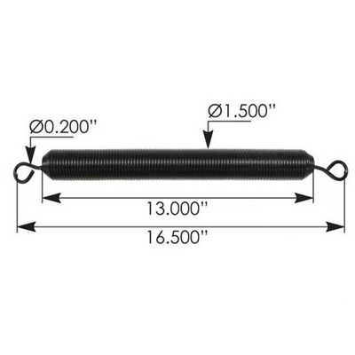 359 YEAR 1981 12.5 X 1.5 INCH HOOD SPRING - BLACK
