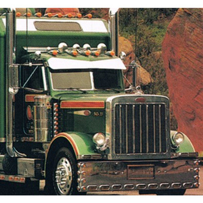 11 to 7 Inch Stainless Steel Wide Bowtie Visor For Peterbilt 359 Replacement