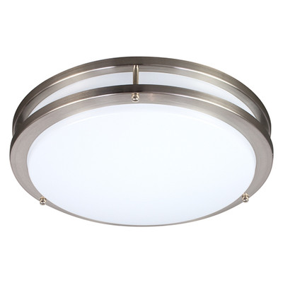 Flushmount Round 14 inch Double Ring Brushed Nickel Color Selectable 120V Dimmable IN-0119832 Replacement