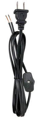 105C Cord Set 24in Hank 200 Carton Molded Polar Plug Tinned Tips .75in Strip W 2in Slit OnOff Switch Replacement
