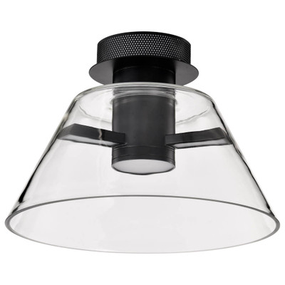Edmond 14 Inch LED Semi Flush Matte Black W Clear Glass Replacement