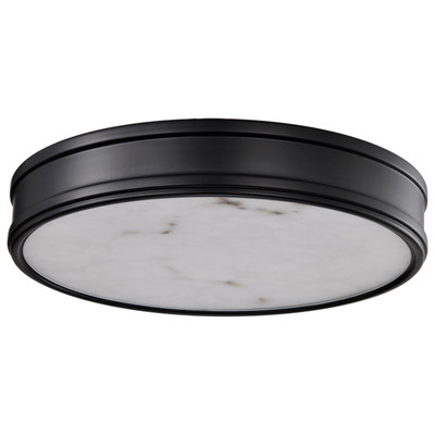 Kendall 14 Inch LED Flush Mount Matte Black with Alabaster Glass Replacement