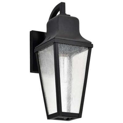 Lawrence 1 Light Medium Wall Lantern Matte Black W Clear Seeded Glass Replacement