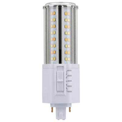 18 Watt LED PL CCT Selectable Lumens Selectable Type B Ballast Bypass White Finish 120/277 Volt Replacement