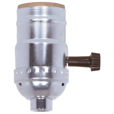 3 Terminal 2 Circuit Turn Knob Socket With Removable Knobs .125 IPS Aluminum Nickel Finish Replacement