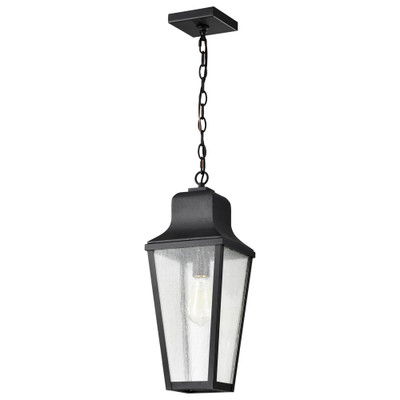 Lawrence 1 Light Hanging Lantern Matte Black W Clear Seeded Glass Replacement