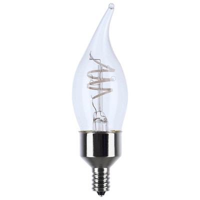 4 Watt LED Reminiscent Flex Gray Coil Filament CA11 Candelabra Base 2700K CCT Clear 120 Volt Replacement