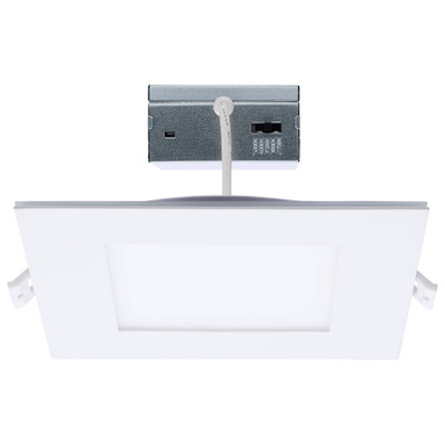LED Direct Wire Downlight W Night Light 6 Inch Remote Driver CCT Select Dimmable Square White Finish Replacement