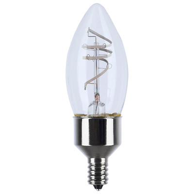 4 Watt LED Reminiscent Flex Gray Coil Filament B11 Candelabra Base 2700K CCT Clear 120 Volt 2pk